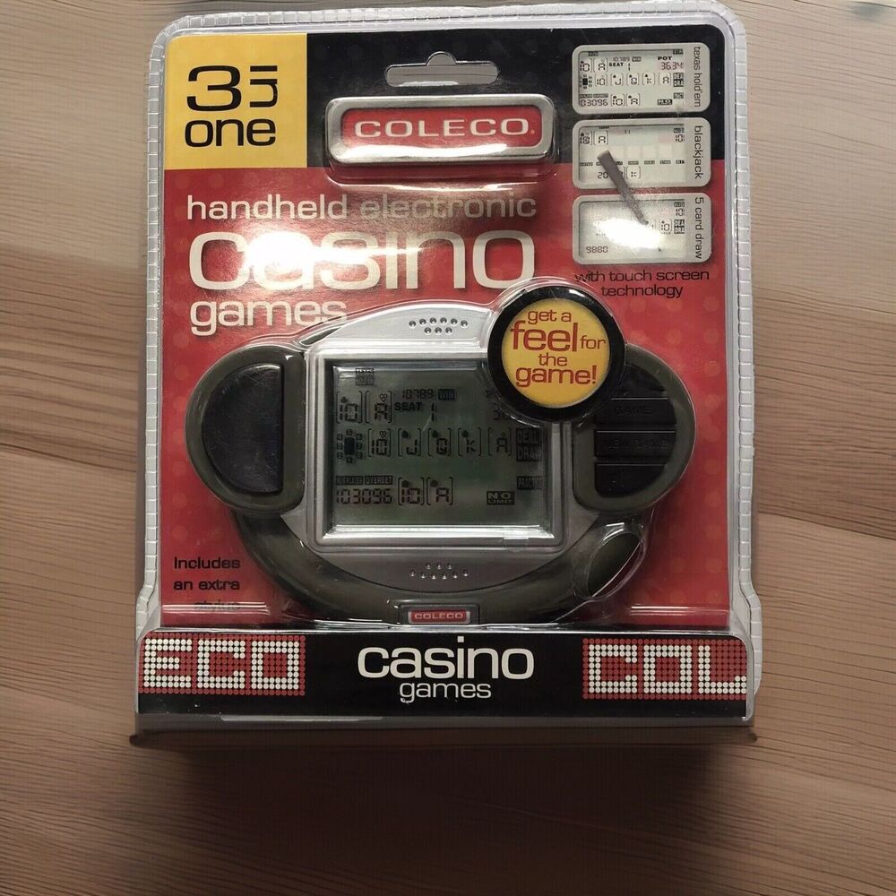 Coleco 3 in 1 Handheld Electronic Casino Games LCD Texas Holdem Blackjack New